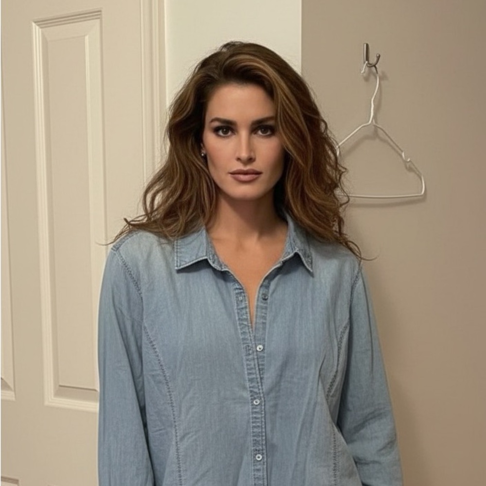 J. Jill Blue Denim Shirt HTF rare